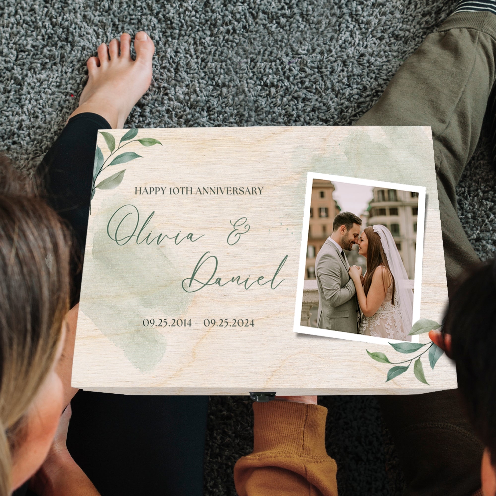 Personalised Wedding Photo Wooden Keepsake Box, Custom UV Printed Memory Treasure Storage, Engagement Couple, Anniversary, Housewarming Gift