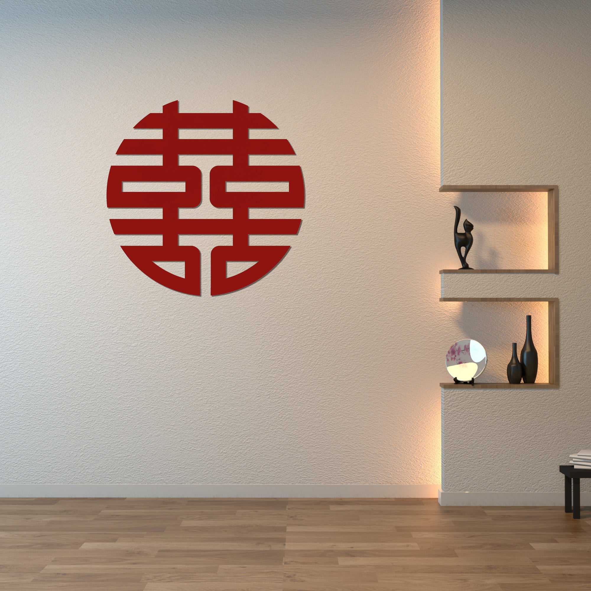 Custom Mirror Acrylic Traditional Asian Wedding Sign Chinese Double Happiness 囍 Vietnamese Hỷ Joy Tea Ceremony Signage Event Wall Decor Hoop