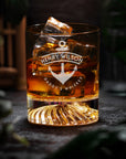 Personalised 315ml Whiskey Pattern Bottom Round Glass, Custom Engraved Scotch Tumbler, Corporate Housewarming Wedding, Groomsman, Dad's Gift