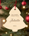 Personalised Mirror Acrylic/ Wood Tree Xmas Ornament, Engraved Custom Name Mr & Mrs First Christmas Married New Home, Bauble Gift Tag Decor
