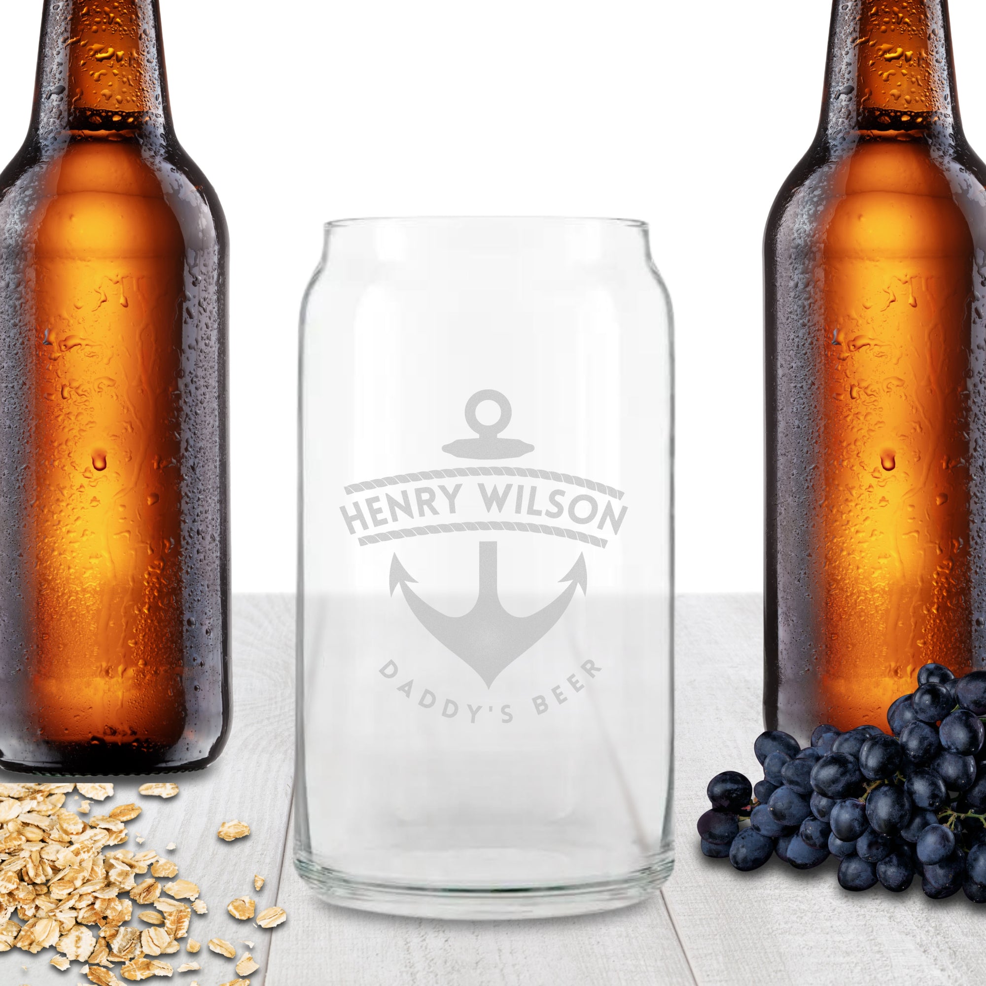 Personalised 470ml Beer Can Glass, Custom Engraved Beverage Tumbler, Smoothie, Coffee Cup, Housewarming, Father's Day Gift, Wedding Favour