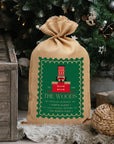 Personalised Nutcracker Christmas Kid Toy Sack, Customised North Pole Delivery Jute Bag, Xmas Presents Family Tradition, Linen Gift Storage
