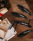 Personalised Matte Black Wine Corkscrew, Bottle Opener, Custom UV Printed Logo Knife/Foil Cutter, Corporate, Groomsmen, Dad, Christmas Gift