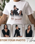 Customise Your Own Photo Unisex Heavy Cotton T-shirt, Bootleg Style Tshirt, Personalised Insert Image Tee Shirts, Birthday, Couple, Anniversary Gifts