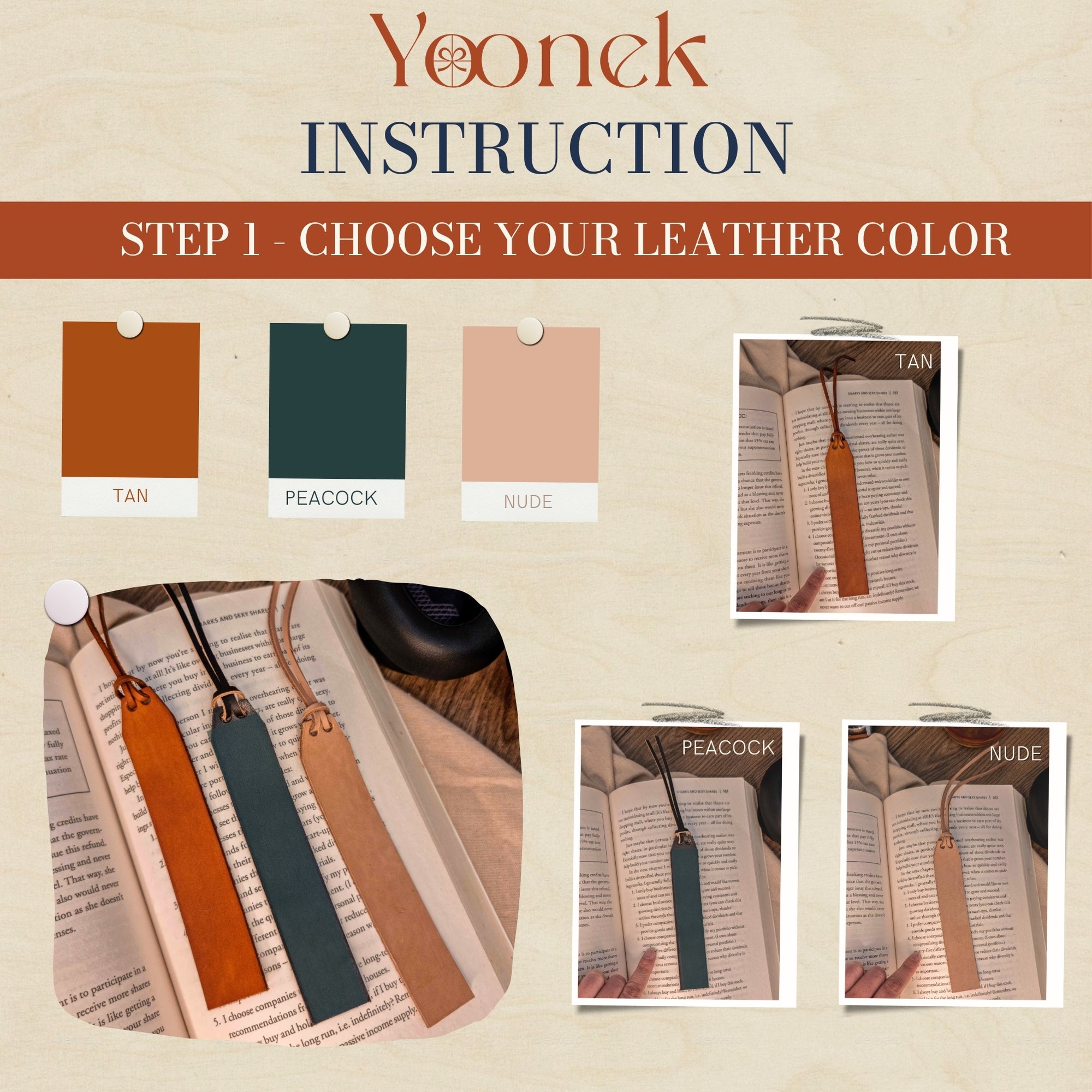 Personalised Cowhide Real Leather Bookmark/ Travel Luggage Tag, Monogram Custom Engraved/ Gift for Him & Her/ Father/ Birthday/ Mom/ Grandma