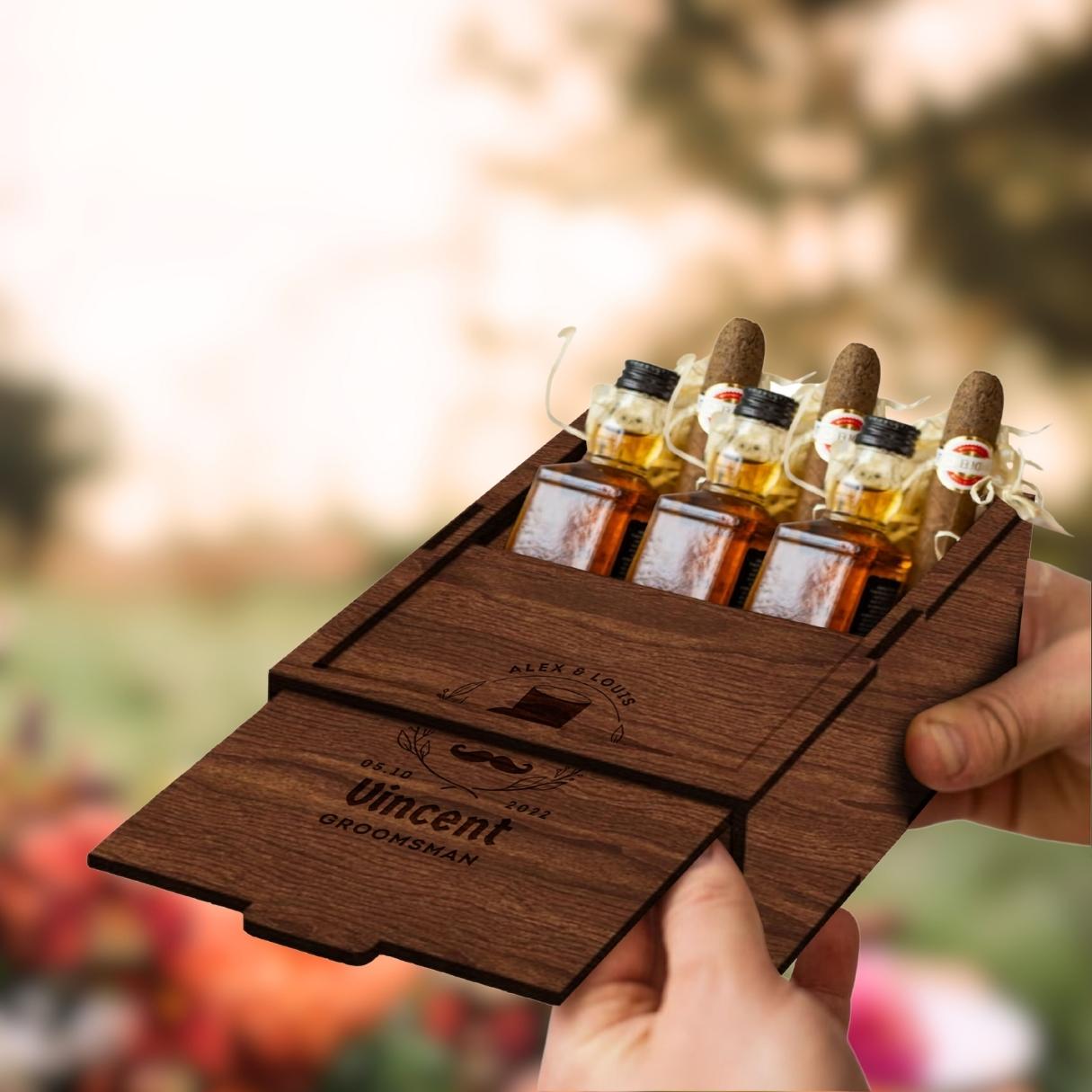 Custom Engraved Wooden Keepsake Square Box, Personalised Plywood Name Date Wedding Favour, Birthday, Bridesmaid Groomsmen Storage Gift Boxes