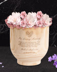 Personalised Small Wooden Cylinder Planter, Engraved Flower Pot, Customised Logo Timber Vase, Memorial, Wedding, Birthday, Anniversary, Housewarming, Mother's Day, Teacher, Nan, Garden Lover's Gift,