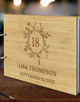 Custom Engraved Wooden Birthday Guest Book, Personalised Plywood Alternative/ Traditional Guestbook Keepsake, Rustic/ Vintage Party Decor