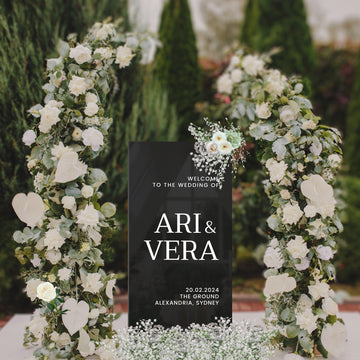 Personalised Couple Names Acrylic Reception Wedding Signage, Custom UV Printed Mr & Mrs Mirror Welcome Sign, Engagement/ Bridal Shower/ Birthday Decoration