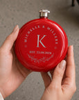 Personalised 5oz Round Hip Flask Gift Box Set for Men