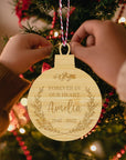 Personalised Mirror Acrylic/ Wooden Christmas Tree Ornament, Engraved Custom Name Mr&Mrs First Xmas New Home, Married, Engaged Baubles, Tree Gift Tag Decor