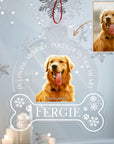 Personalised Mirror Acrylic Wood Pet Bone Photo Ornament, Custom Etched Name Dog Cat Christmas Tree Bauble In Loving Memory Heaven Gift Tag