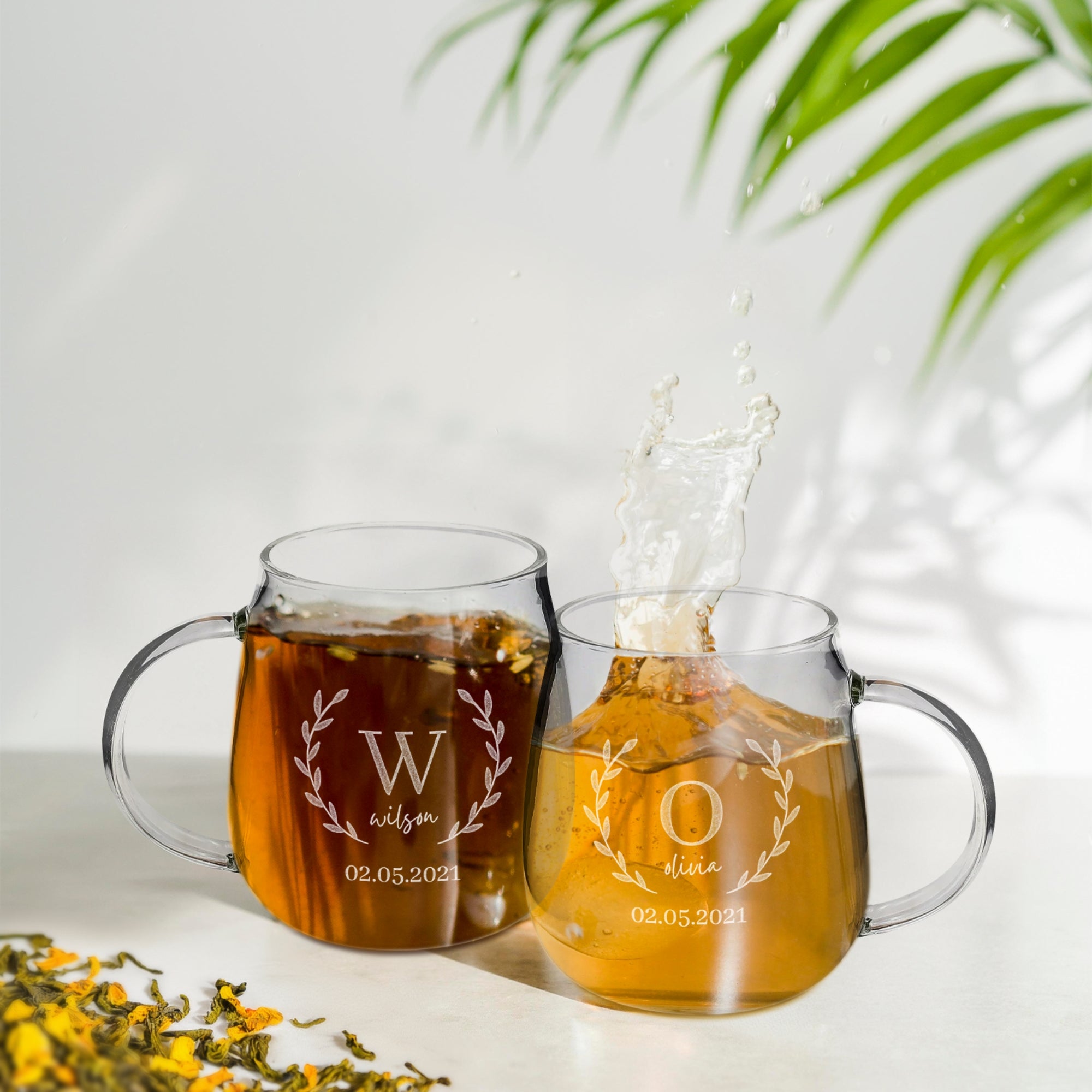 Personalised Handle Glass 320ml Coffee Mug , Custom Engraved Tea Cup, Wedding Favour, Mother Birthday, Father's Day Christmas Corporate Gift