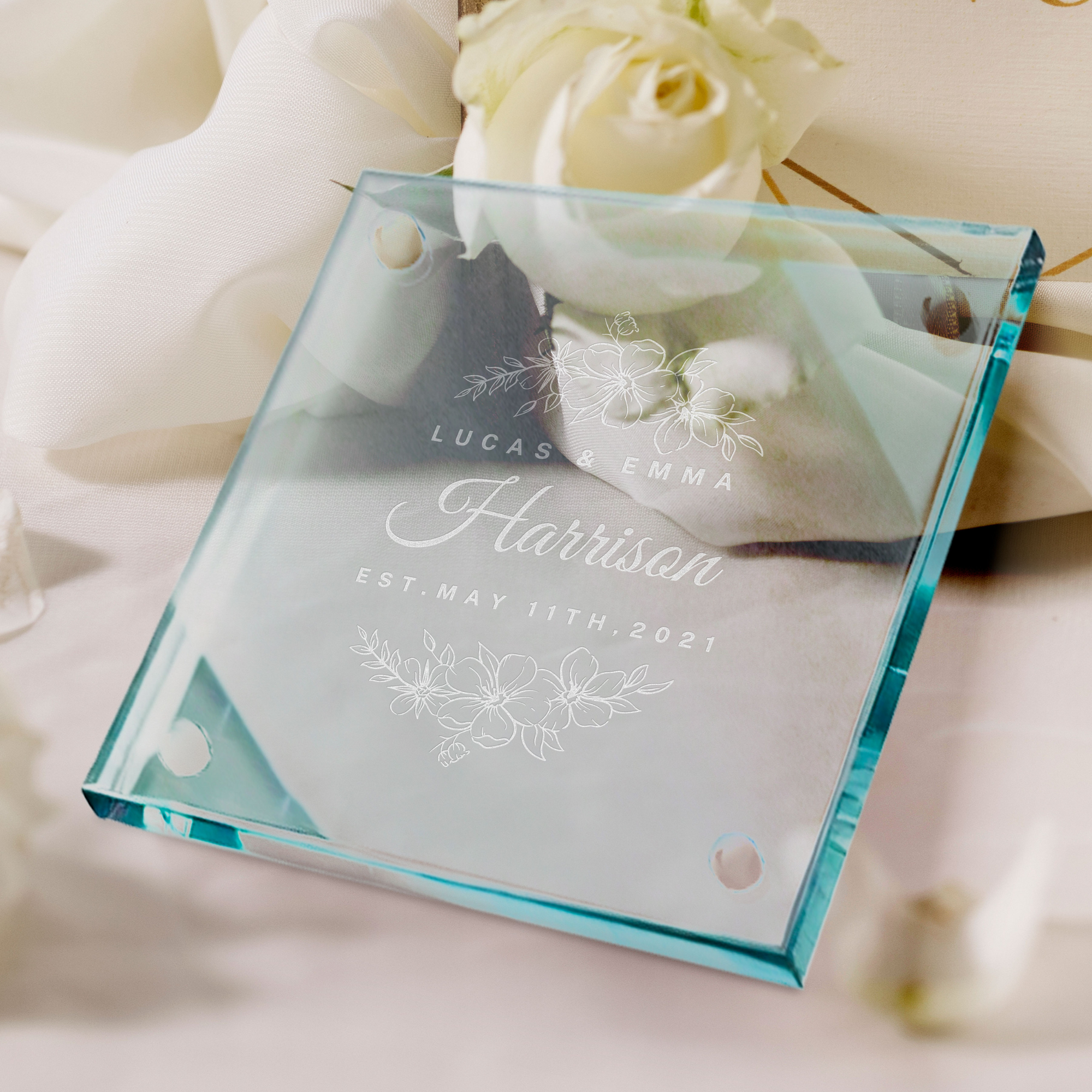 Custom Engraved Square Glass Coaster