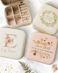Personalised Travel Jewellery Case, Custom Printed Portable Accessories Box, Rings Storage Holder, Earrings Organiser, Bridesmaid, Mom Gift