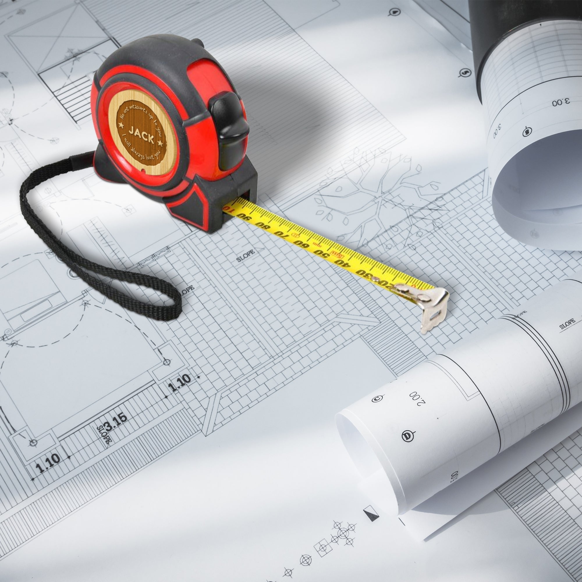 Personalised Loved Beyond Measure Tape, Custom Engraved No One Measures Up To You, Father's Day, Groomsman, Handyman, Builder Corporate Gift