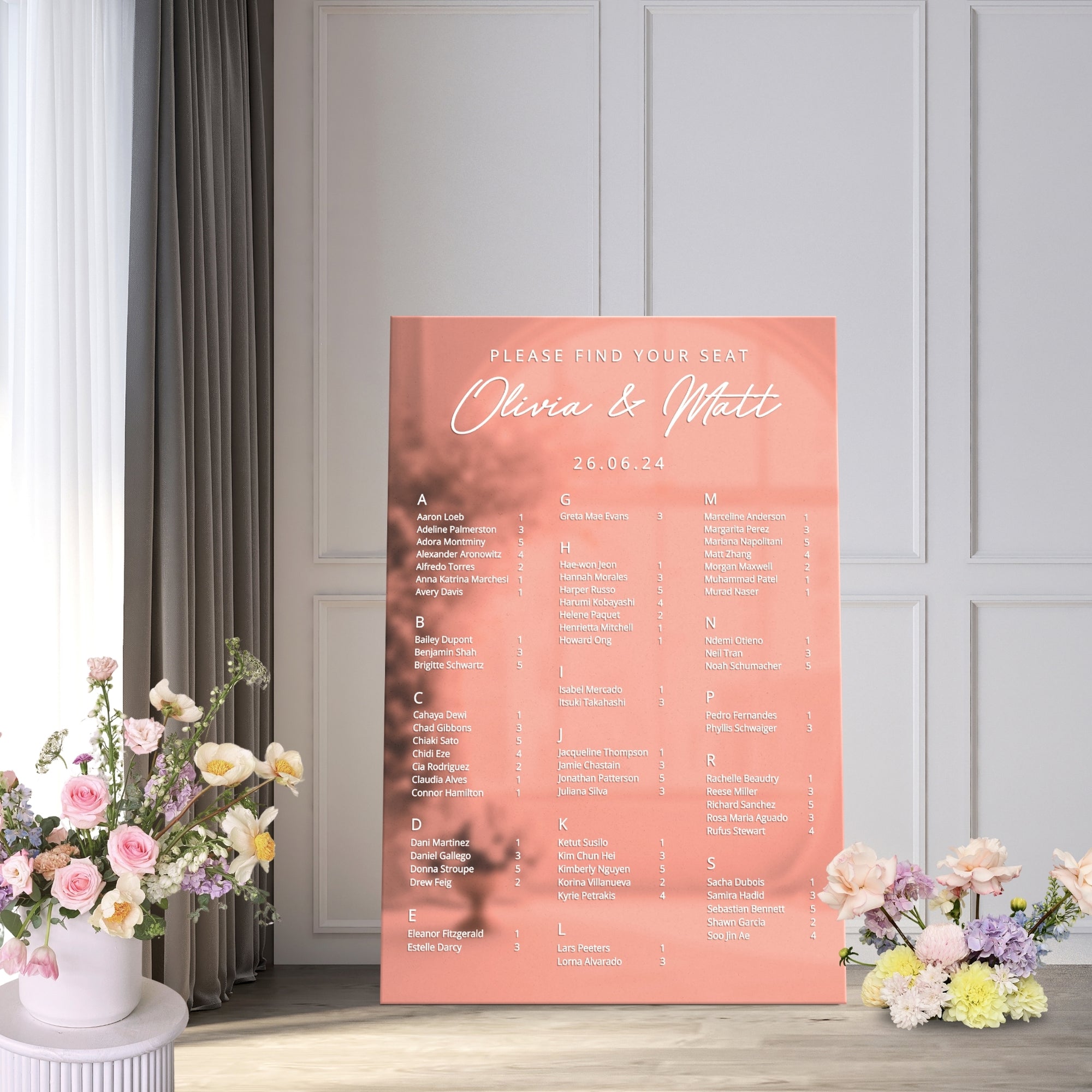 Personalised Wedding Seating Chart Sign, Custom Print Guest Plan, Find Table , Your Seat Awaits Mirror Signage, Engagement Anniversary Decor