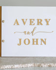Custom Made 3D Raised Acrylic & Vegan Leather Wedding Guest Book, Personalised Logo Alternative/ Traditional Guestbook Keepsake, Party Decor