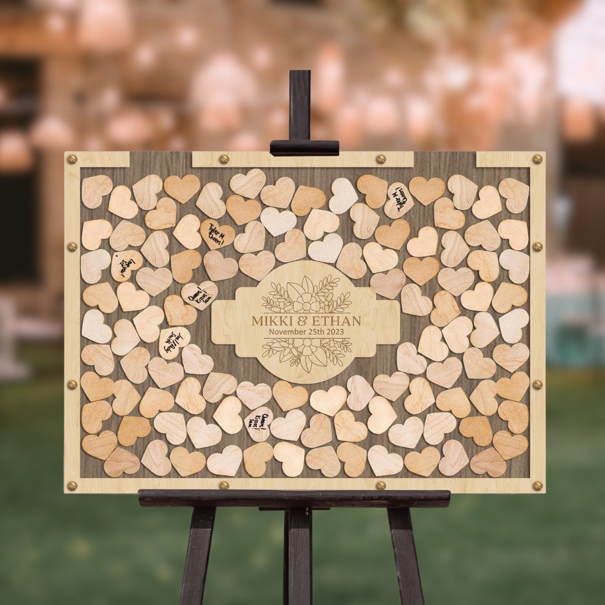 Custom Made Laser Cut Plywood & Acrylic Rectangle Wedding Chips Drop Box, Rustic Personalised Guest Book Alternative, Stationery Table Decor