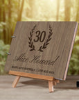Custom Engraved Wooden Birthday Guest Book, Personalised Plywood Alternative/ Traditional Guestbook Keepsake, Rustic/ Vintage Party Decor