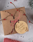 Custom Engraved Christmas Something Gift Tags, Personalised Santa Present Swing Tag, Etched Want Need Wear Read Share Mindful Stocking Tag
