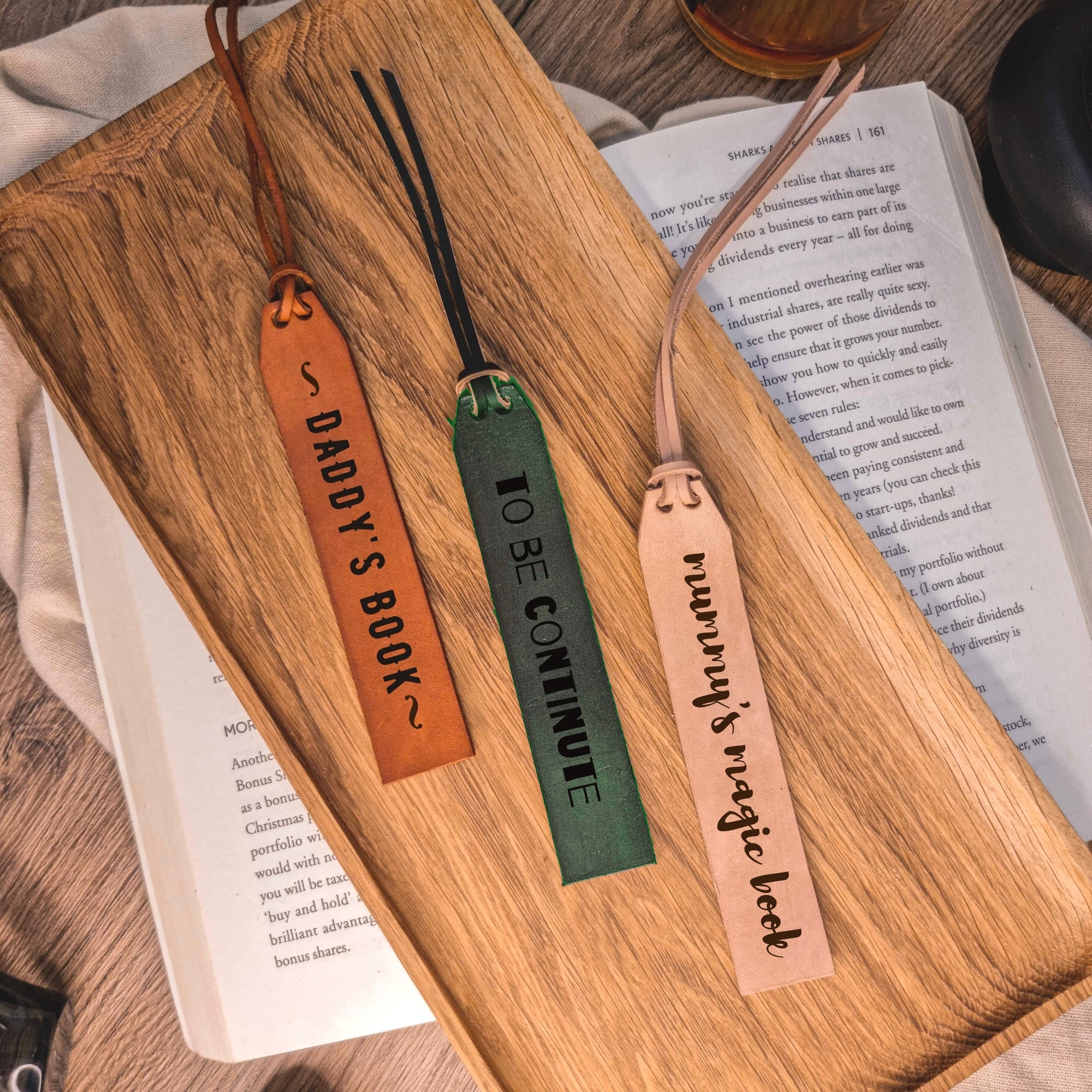 Personalised Cowhide Real Leather Bookmark/ Travel Luggage Tag, Monogram Custom Engraved/ Gift for Him & Her/ Father/ Birthday/ Mom/ Grandma