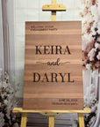 Custom Timber Wedding Welcome Sign, Personalised Rustic/ Vintage/ Boho, Country Hippie style Wooden Names, Ceremony/ Event/ Engagement/ Bridal Shower/ Birthday Signage on Easel