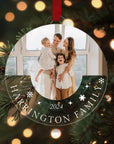 Personalised Acrylic/ Wood Photo Xmas Tree Ornament, Custom Name First Christmas, Married Couple, Engagement, New Home Bauble Gift Tag Decor