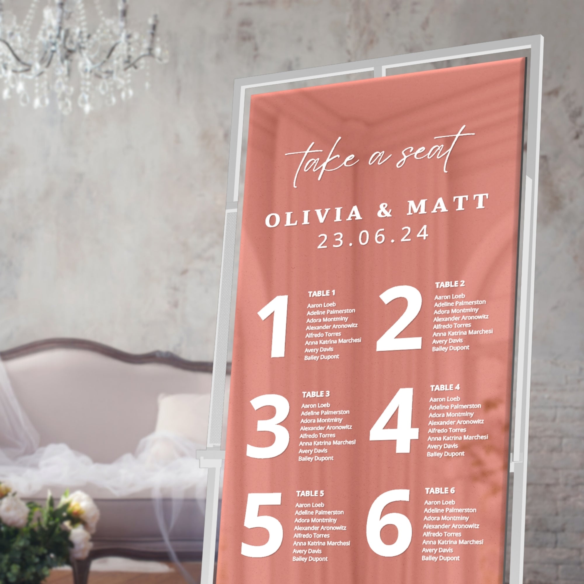 Personalised Wedding Seating Chart Sign, Custom UV Print Reception Guest Plan, Find Your Seat Mirror Signage Engagement Birthday Party Decor