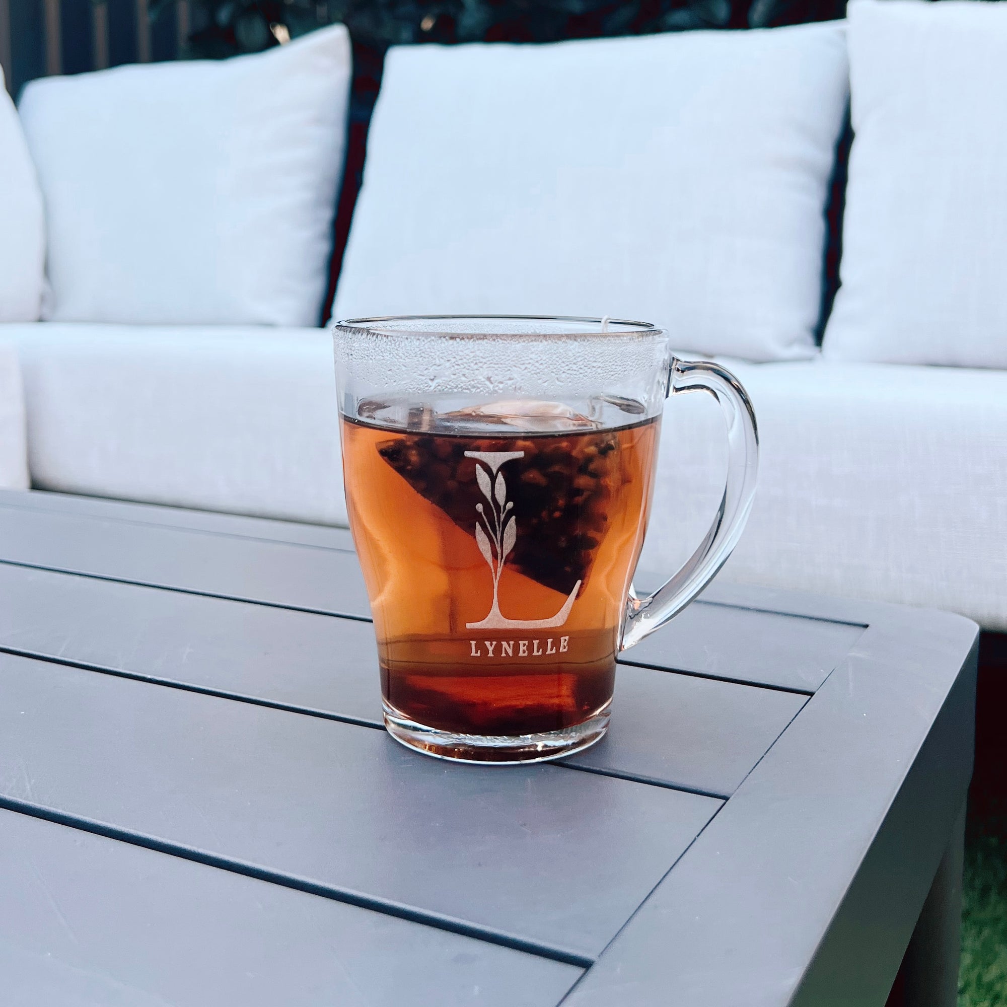 Personalised Handle Glass Coffee Mug , Custom Engraved Tea Cup, Wedding Favours, Birthday, Mother/ Father's Day, Christmas Corporate Gift