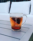 Personalised Handle Glass Coffee Mug , Custom Engraved Tea Cup, Wedding Favours, Birthday, Mother/ Father's Day, Christmas Corporate Gift