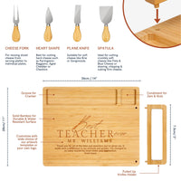 Personalised Bamboo Wooden Cheese Board & Knife Travel Set, Engraved Serve Tray, Charcuterie Platter, Wedding, Anniversary, Corporate, Housewarming Gift