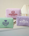 Custom Embroidered Striped Makeup & Toiletry Bag