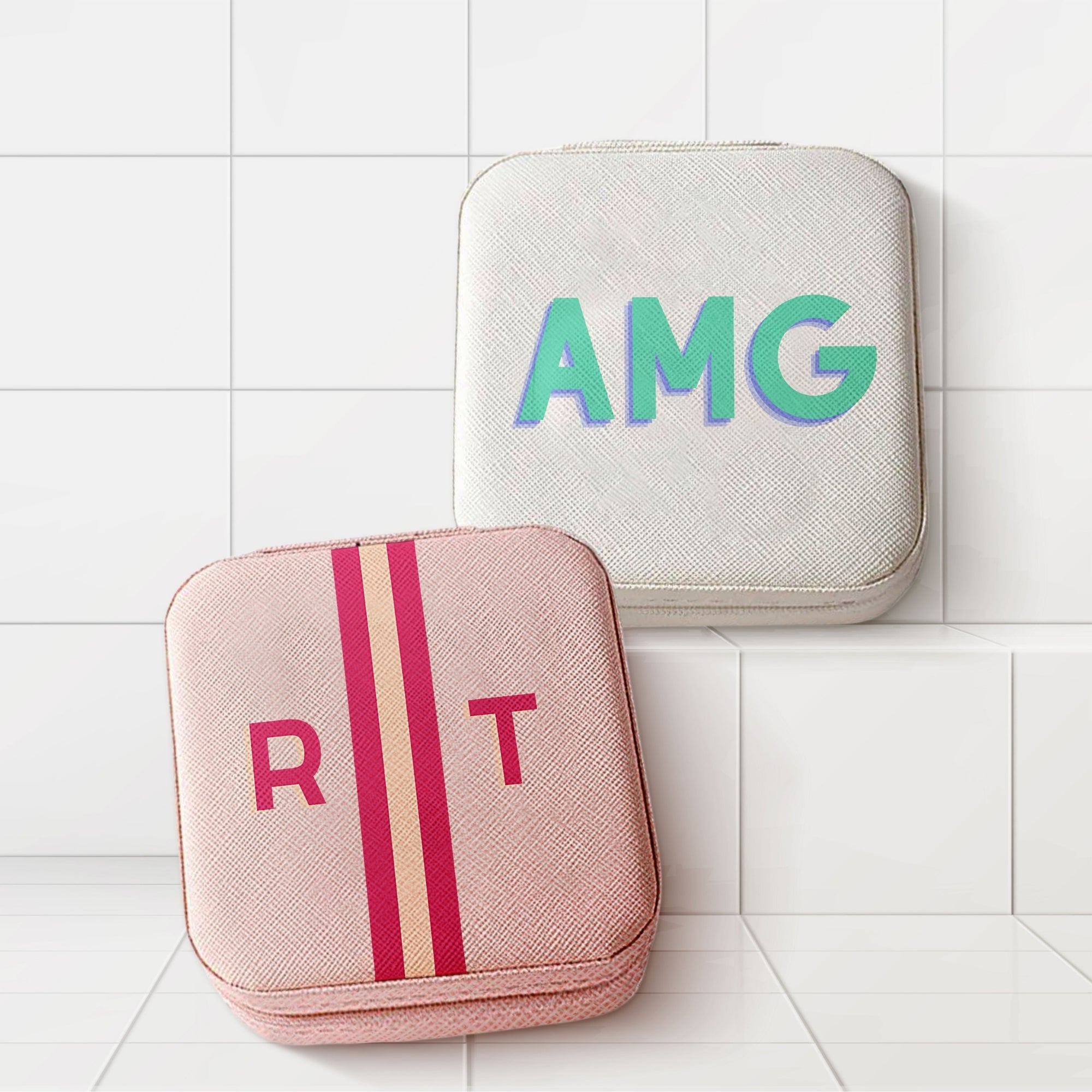 Personalised Travel Jewellery Case, Custom Printed Portable Accessories Box, Rings Storage Holder, Earrings Organiser, Bridesmaid, Mom Gift