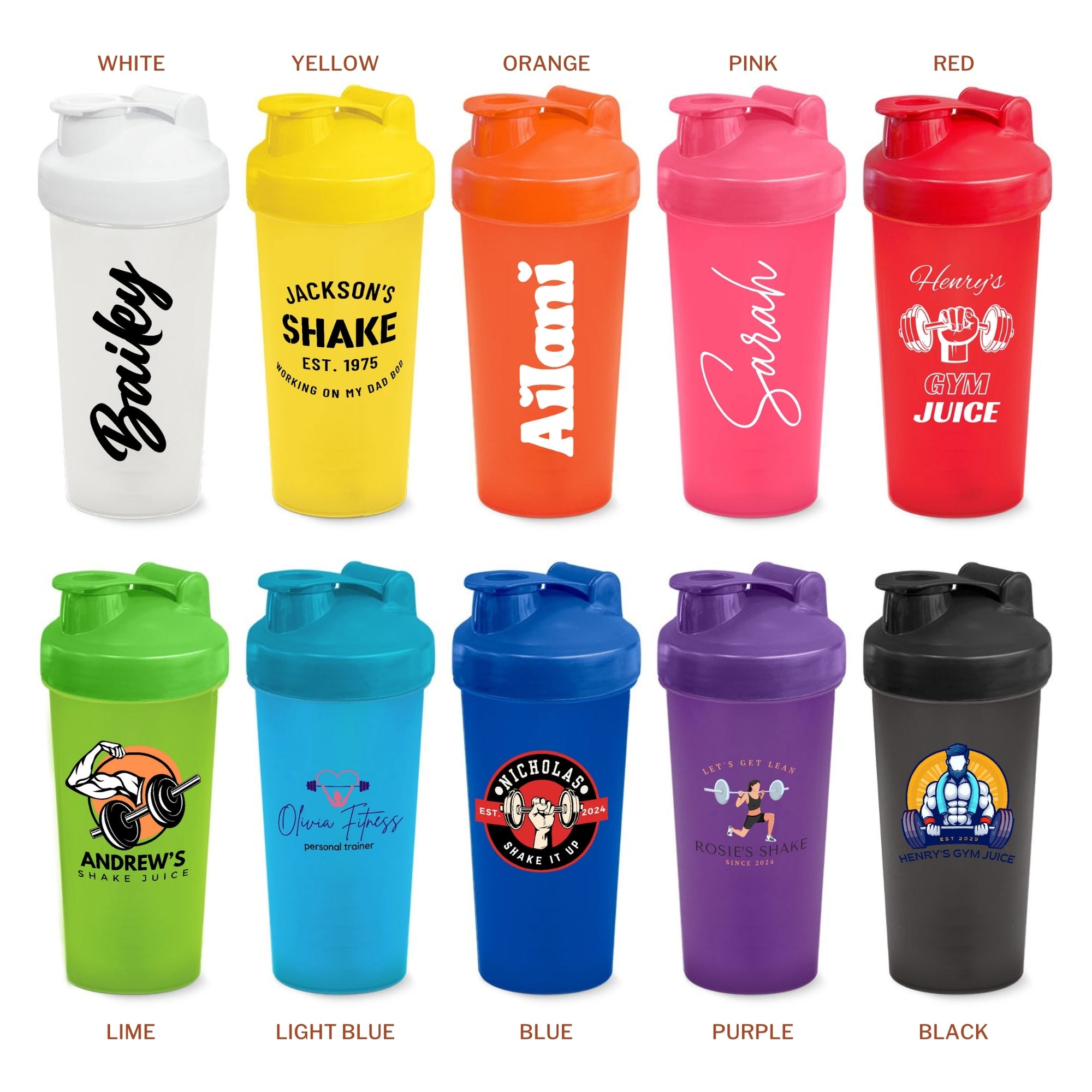 Personalised 600ml Protein Shaker & Mixing Ball, Custom Print Logo Sport Travel Drinking Bottle, Gym Lover Blender, Work Out Corporate Gift