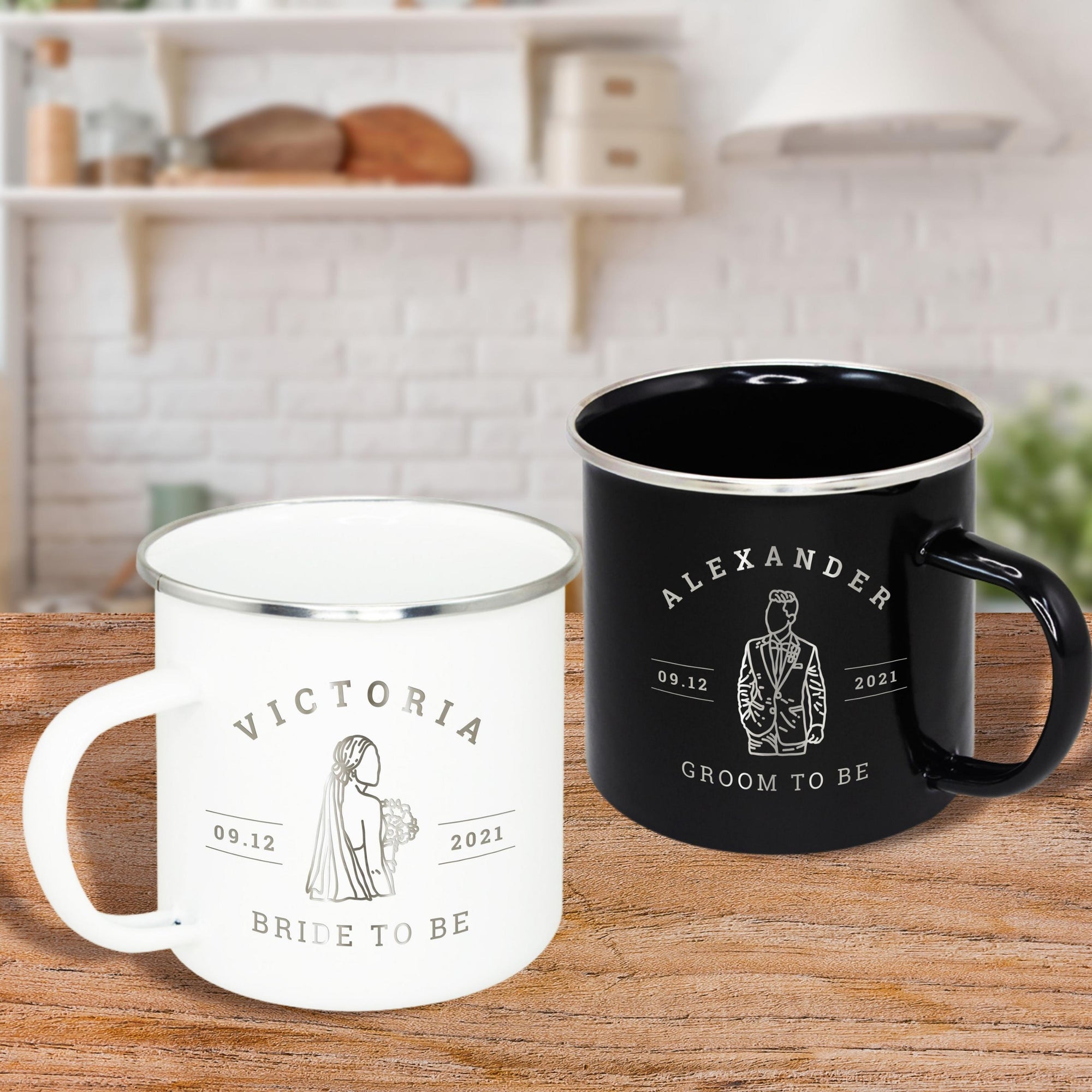 Engraved Enamel Camping Coffee Cup, Custom Logo Etching Adventure, Picnic, Hiking Mug, Personalised Travel Tumbler, Gift for Mom, Dad, Him