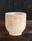 Personalised Small Wooden Cylinder Planter, Engraved Flower Pot, Customised Logo Timber Vase, Memorial, Wedding, Birthday, Anniversary, Housewarming, Mother's Day, Teacher, Nan, Garden Lover's Gift,