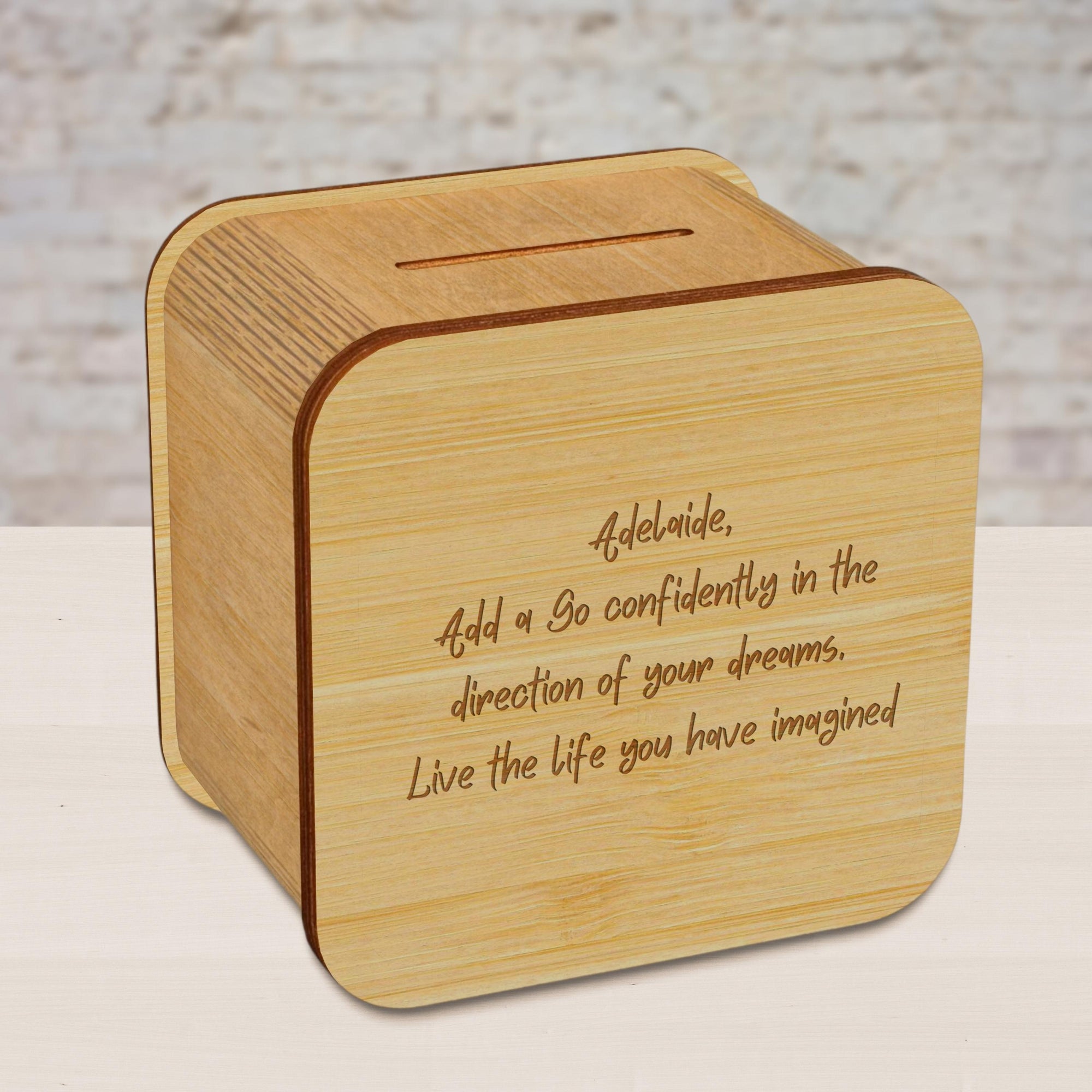 Custom Made Plywood Kid Piggy Bank, Personalised Boy Girl's Name Money Wooden Saving Box, Birthday Baby Shower Gift, Nursery Kid Room Decor