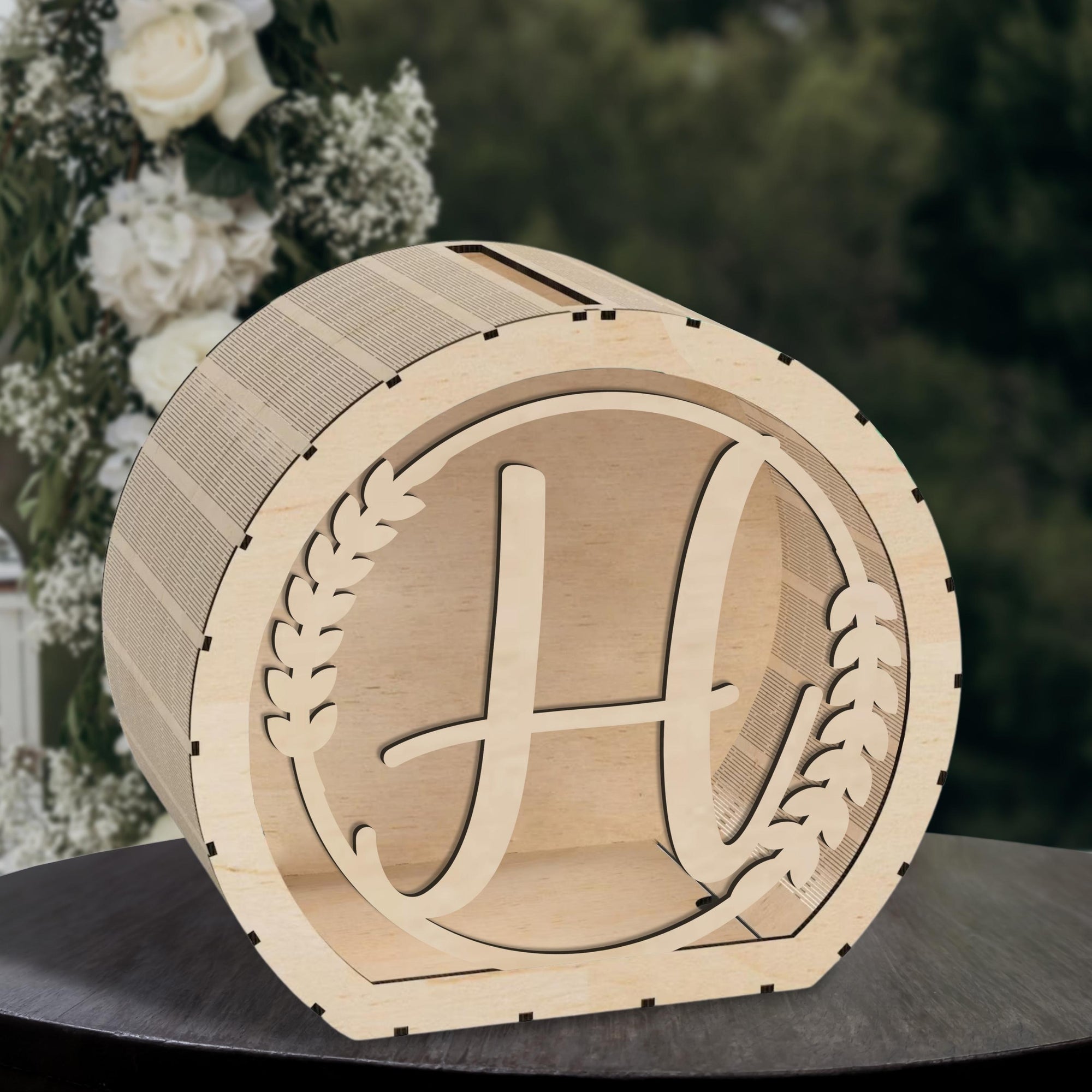 Custom Made Laser Cut Plywood Wishing Well Box, Personalised Name & Date Money, Envelope, Card Boxes, Rustic Wedding Memory Keepsake Gift