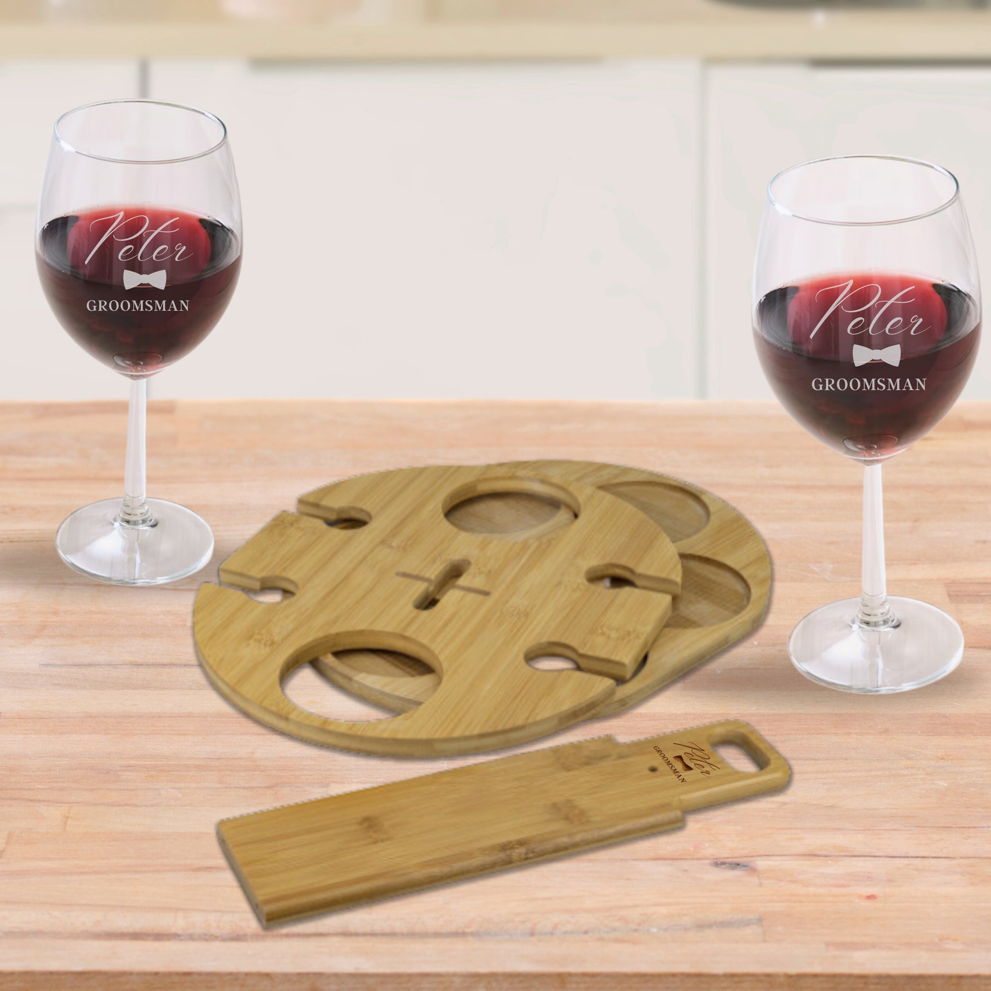 Personalised Bamboo Wine Rack & Engraved Stemware Glasses Holder, Home, Kitchen, Bar Decor, Custom Wedding, Anniversary, Housewarming Gift