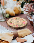 Custom UV Print Photo Wedding Wood Slice Coaster, Personalised Logo Thank You Place Card, Rustic Drink Mat Bridesmaid Favour Hens Party Gift