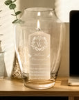 Personalised Memorial Evocative Glass Vase Candle Holder, Custom Engraved In Loving Memory, Funeral Celebration, Prayer, Loss Wedding Gift