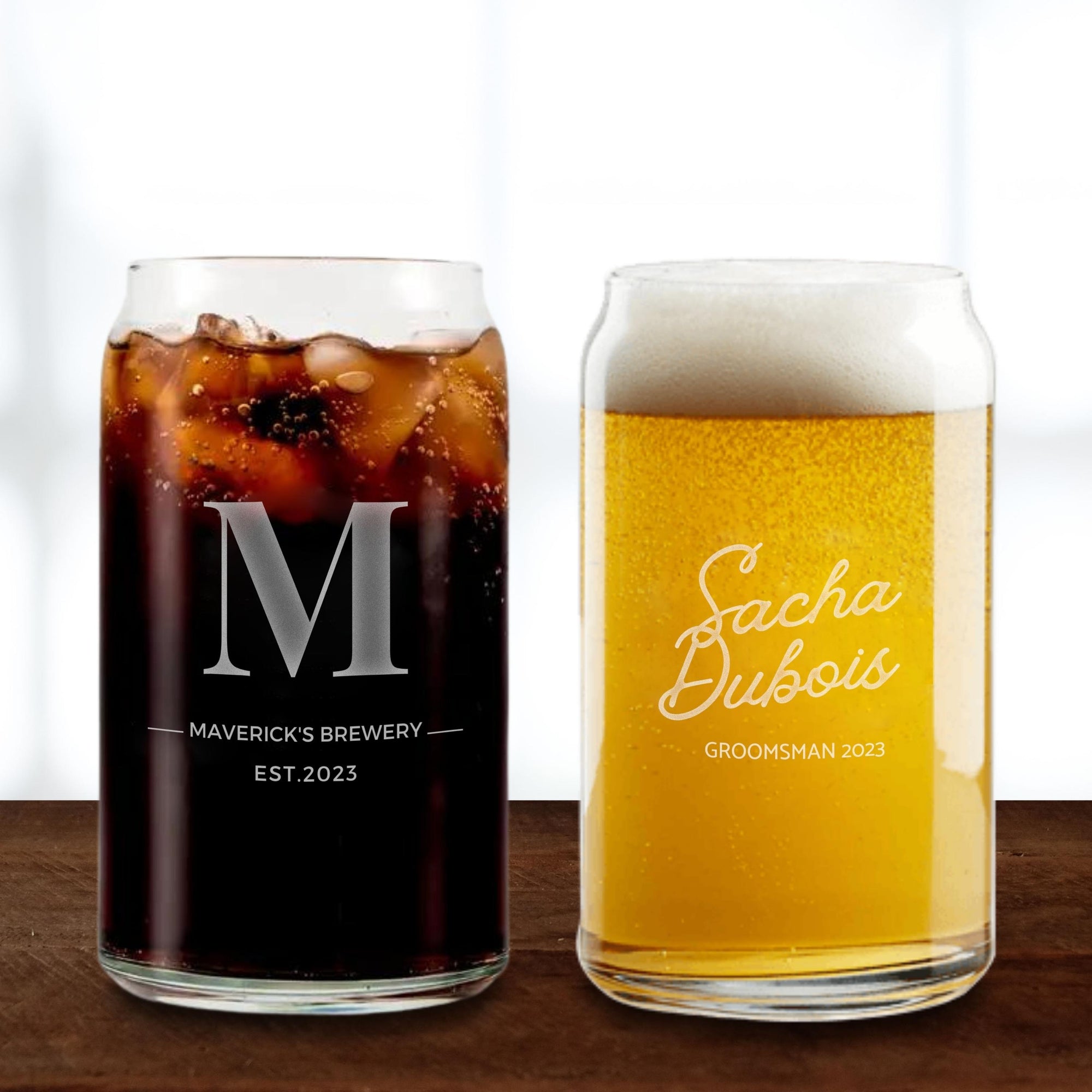 Personalised 470ml Beer Can Glass, Custom Engraved Beverage Tumbler, Smoothie, Coffee Cup, Housewarming, Father's Day Gift, Wedding Favour