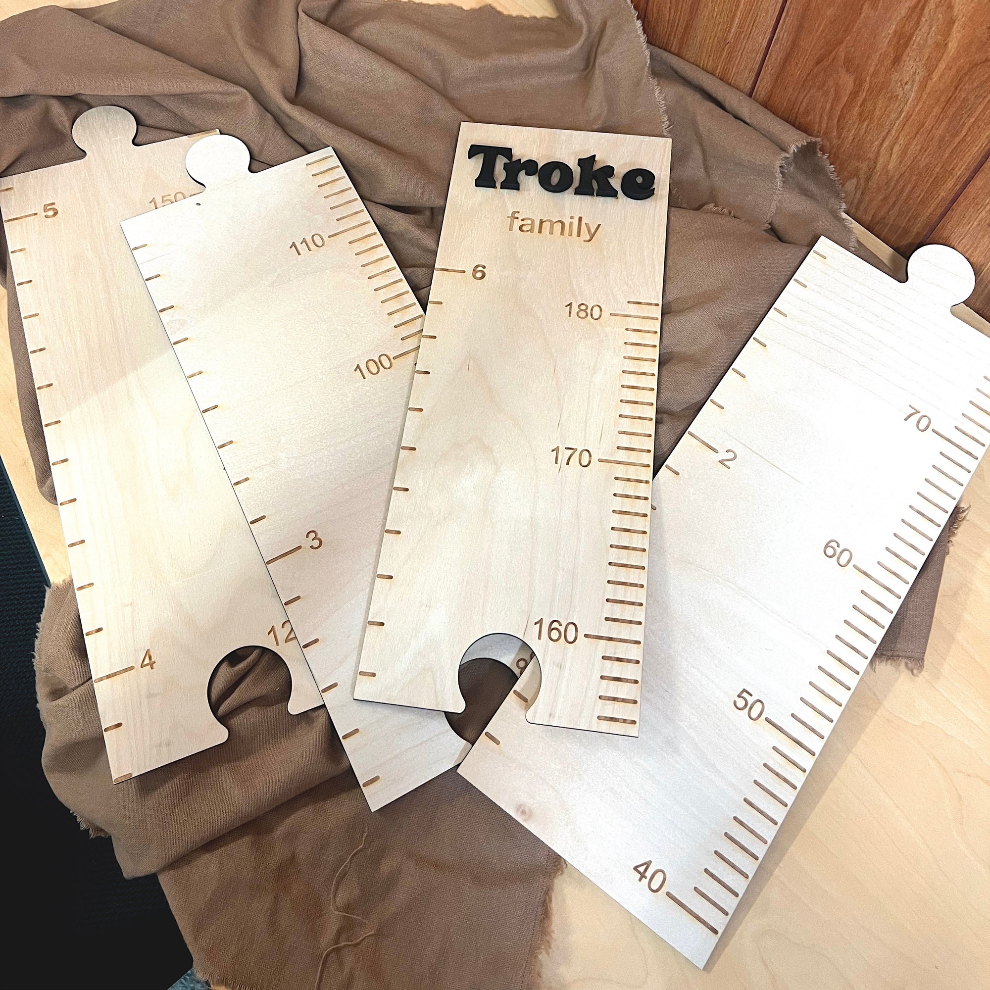 Custom Made 3D Raised Name Wooden Kid Height Chart, Personalised Laser Cut & Engraved Family Growth Ruler Record, Nursery Wall Decor Gift