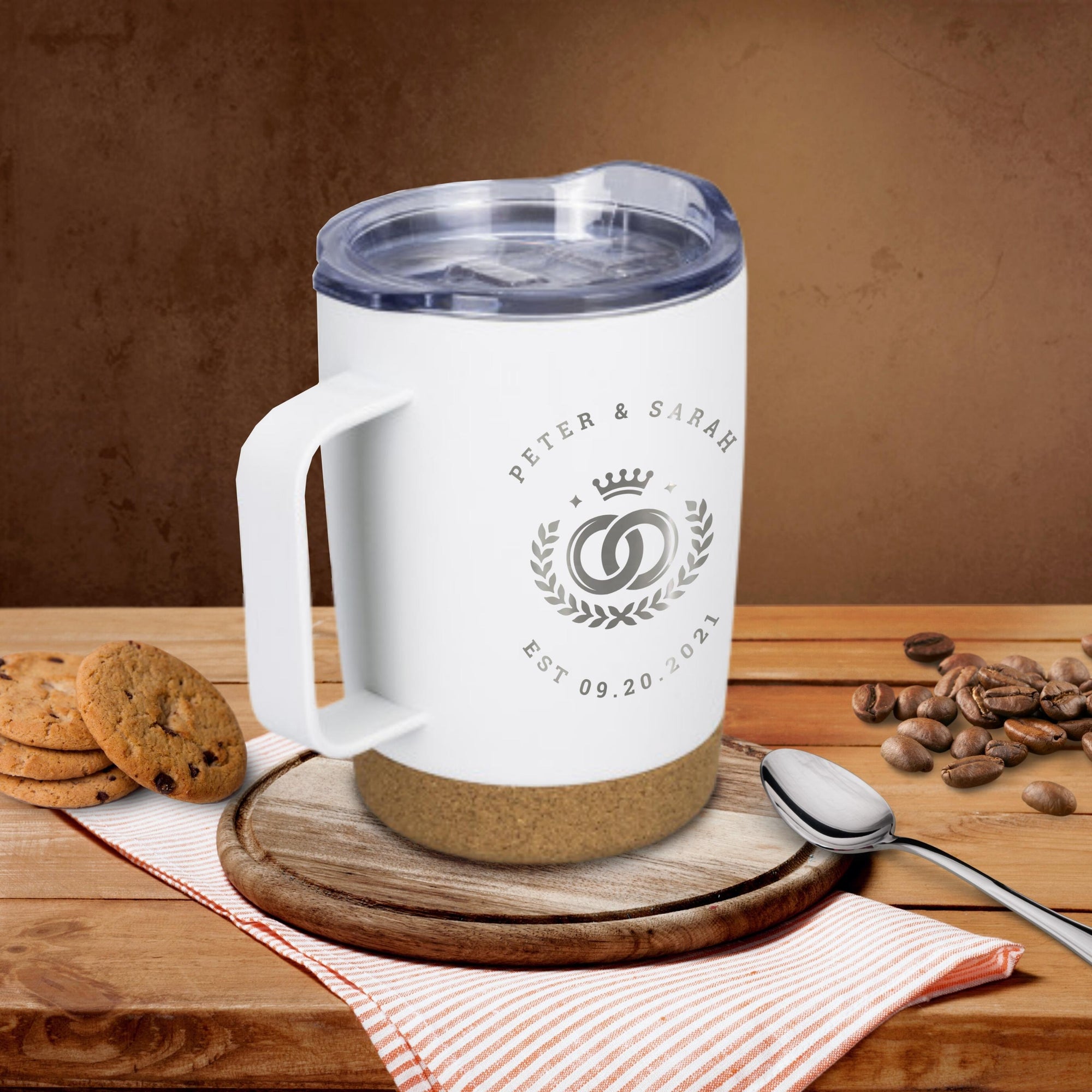 Personalised Engraved Stainless Steel Coffee Cup Tumbler 350ml, Custom Insulated Tea Sipper Matte Finish Travel Thermal Mug, Insulation Portable Vacuum Flasks & Thermoses