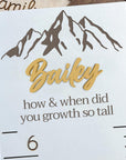 Custom Made 3D Raised Name Wooden Kid Height Chart, Personalised Laser Cut & Engraved Family Growth Ruler Record, Nursery Wall Decor Gift