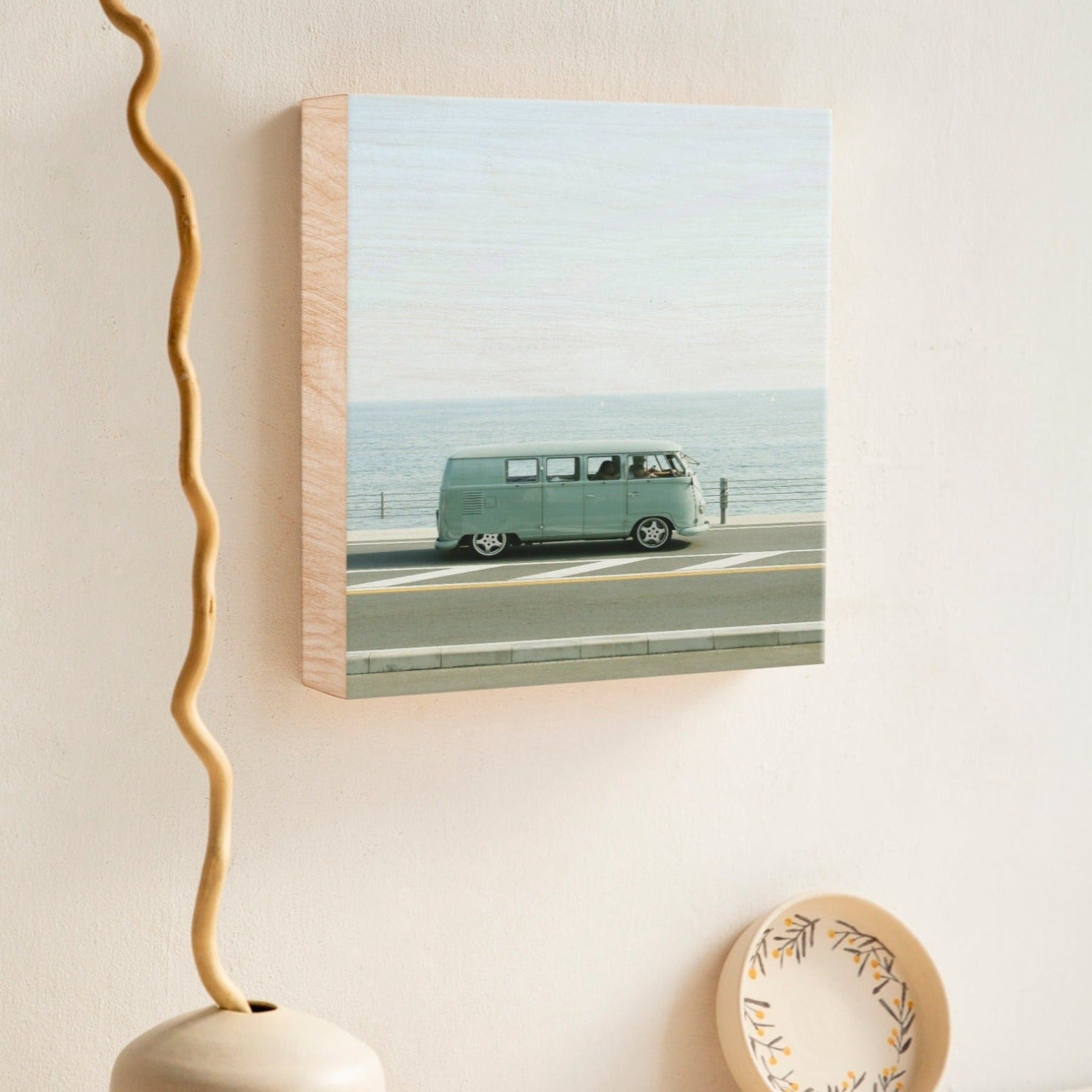 Personalised Wooden Photo Block Square, Custom UV Print Freestanding Table Display Memory Blocks, Image Gallery Wall Decor Housewarming Gift