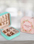 Personalised Travel Jewellery Case, Custom Printed Portable Accessories Box, Rings Storage Holder, Earrings Organiser, Bridesmaid, Mom Gift