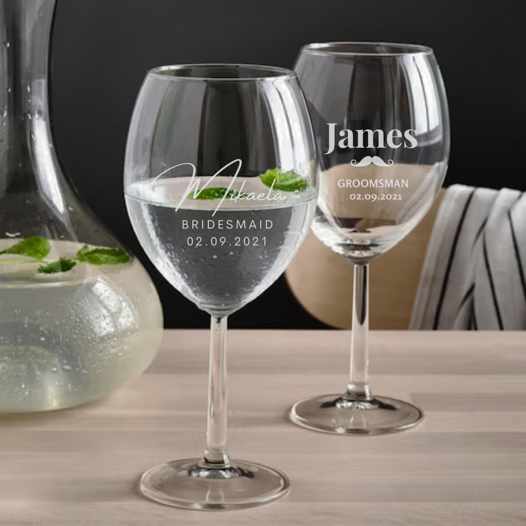 Personalised Bamboo Wine Rack & Engraved Stemware Glasses Holder, Home, Kitchen, Bar Decor, Custom Wedding, Anniversary, Housewarming Gift