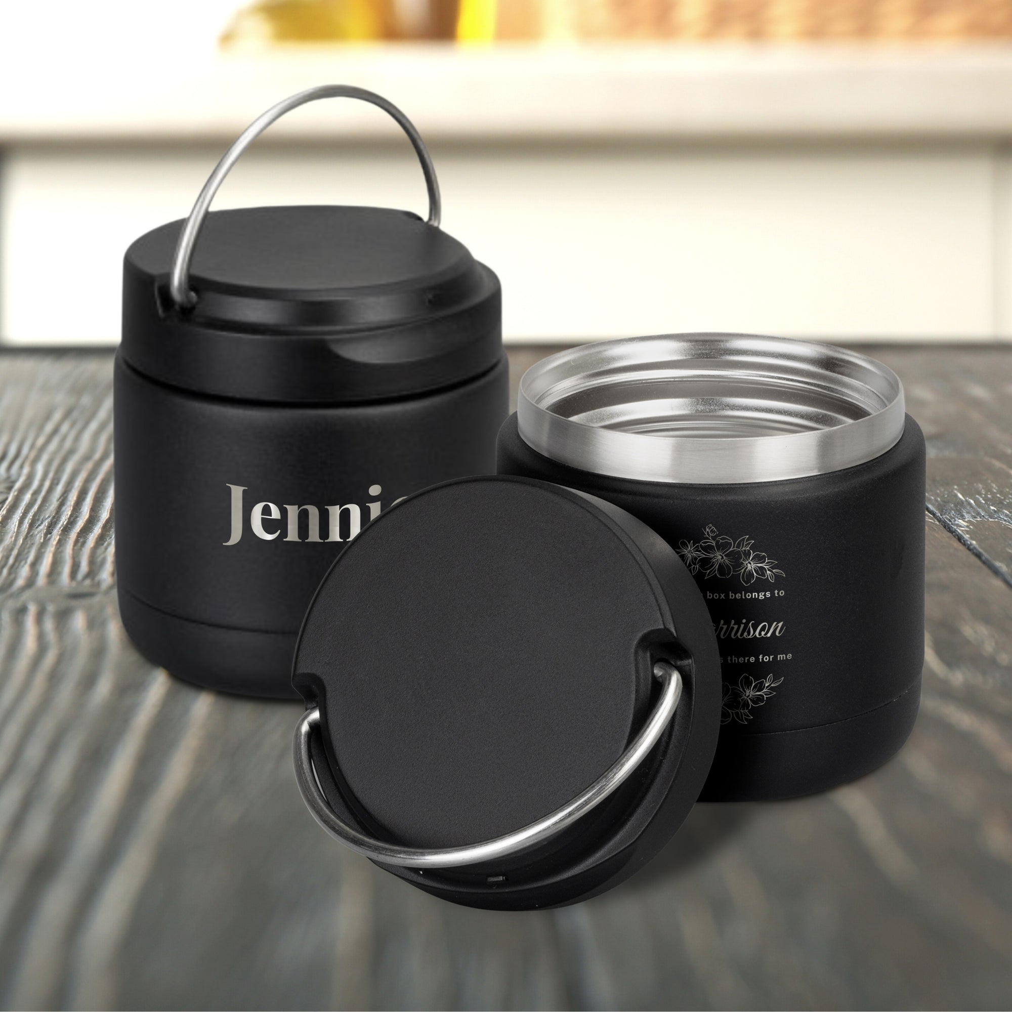 Personalised Stainless Steel Vacuum Food Jar, Personalised Lunch Box, Custom Engraved Thermal Flask, Mother Father Day's Present, Kid Snack Thermos Storage, Container, Logo Branding Corporate Gift
